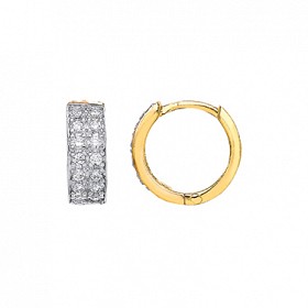 9ct CZ Baguette Huggie Earrings
