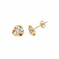9ct Gold CZ Knot Stud Earrings