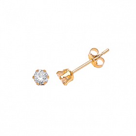 9ct Gold CZ Claw Set Stud Earrings