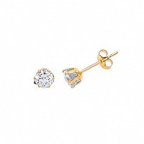 9ct Gold CZ Claw Set Stud Earrings