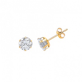 9ct Gold CZ Claw Set Stud Earrings
