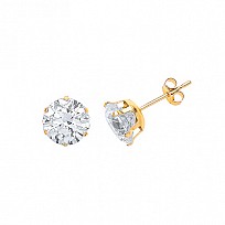 9ct Gold CZ Claw Set Stud Earrings