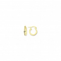 9ct Yellow Gold Hoops w/Channel Set CZ
