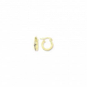 9ct Yellow Gold Hoops w/Channel Set CZ