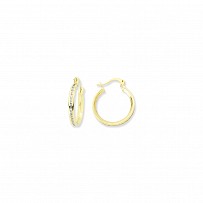 9ct Yellow Gold Thin Channel Set Hoops