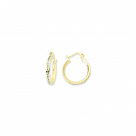 9ct Yellow Gold Thin Channel Set Hoops