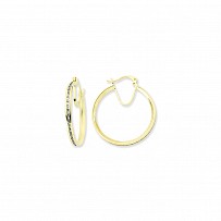 9ct Gold CZ Hoop Earrings 22mm