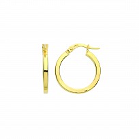 9ct Gold 15mm Square Tube Hoop Earrings
