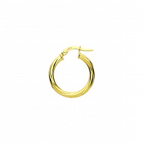 9ct Gold 15mm Twist Hoop Earrings
