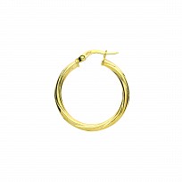 9ct Gold 20mm Twist Hoop Earrings
