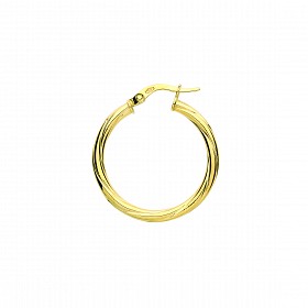 9ct Gold 20mm Twist Hoop Earrings