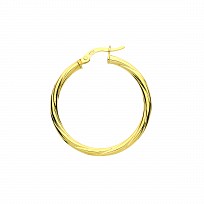 9ct Gold 25mm Twist Hoop Earrings