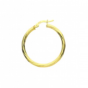 9ct Gold 25mm Twist Hoop Earrings