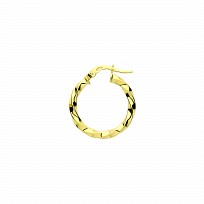 9ct Gold 15mm Twist Hoop Earrings