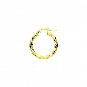 9ct Gold 15mm Twist Hoop Earrings