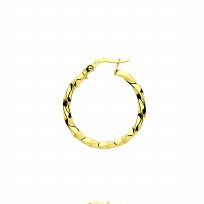9ct Gold 20mm Twist Hoop Earrings