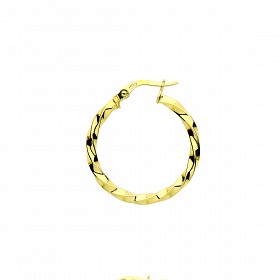 9ct Gold 20mm Twist Hoop Earrings