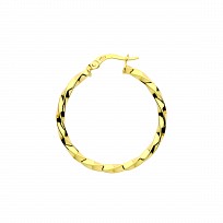 9ct Gold 24mm Twist Hoop Earrings