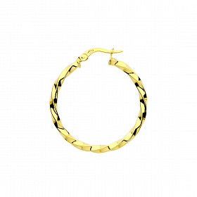 9ct Gold 24mm Twist Hoop Earrings