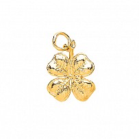 9ct Yellow Gold Clover Charm Pendant