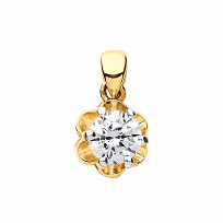 9ct Gold CZ Flower Pendant