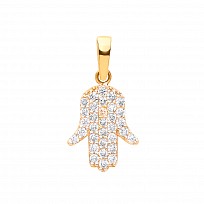 9ct Gold CZ Hamsa Pendant