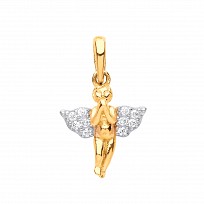 9ct Gold CZ Angel Pendant