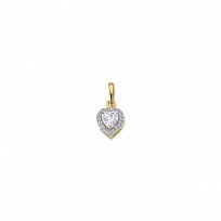 9ct Gold CZ Heart Pendant