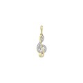 9ct Gold CZ Music Note Pendant
