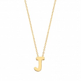 9ct Gold Plain Initial 'J' Pendant With Fine 17