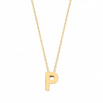 9ct Gold Plain Initial 'R' Pendant With Fine 17