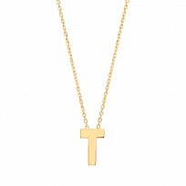 9ct Gold Plain Initial 'Z' Pendant With Fine 17