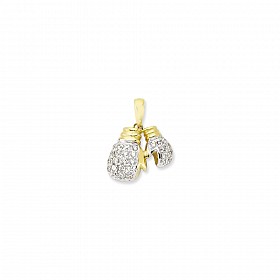 9ct Gold CZ Boxing Gloves Pendant