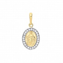 9ct Gold CZ St Christopher Pendant