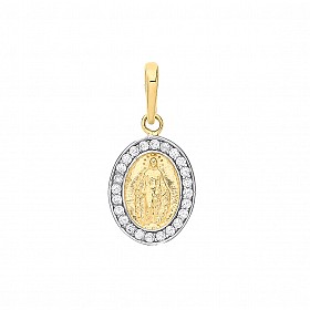 9ct Gold CZ St Christopher Pendant
