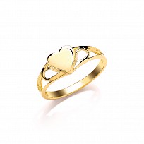 9ct Yellow Gold Kids Ring - Heart Signet