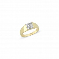 9ct Gold Kids CZ Signet Ring