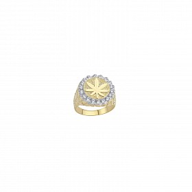 9ct Gold Gents Leaf Ring