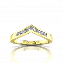 9ct Y/G  Rhodium Plated White Cubic Zirconia Ring