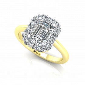9ct Y/G  Rhodium Plated White Cubic Zirconia Ring