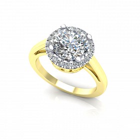 9ct Y/G  Rhodium Plated White Cubic Zirconia Ring
