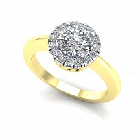 9ct Y/G  Rhodium Plated White Cubic Zirconia Ring