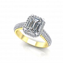 9ct Y/G  Rhodium Plated White Cubic Zirconia Ring