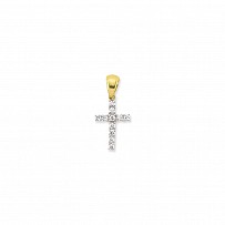 9ct Yellow Gold Cross with Cubic Zirconia Stones