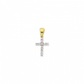 9ct Yellow Gold Cross with Cubic Zirconia Stones