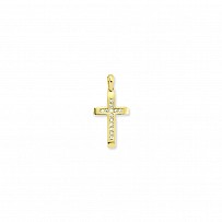 9ct Yellow Gold Cross with Cubic Zirconia Stones