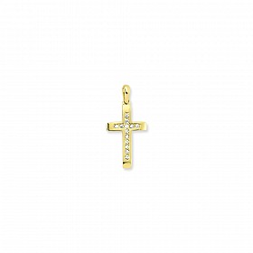 9ct Yellow Gold Cross with Cubic Zirconia Stones