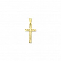9ct Yellow Gold Plain Cross with Fancy Pattern