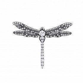 925 Sterling Silver CZ Dragonfly Brooch