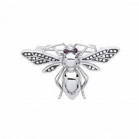 925 Sterling Silver CZ Fly Bug Brooch
